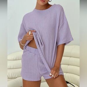 Purple causal knit set